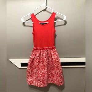 Gap Kids girls red tank dress with stretchy ribbed top and cotton skirt, size 10